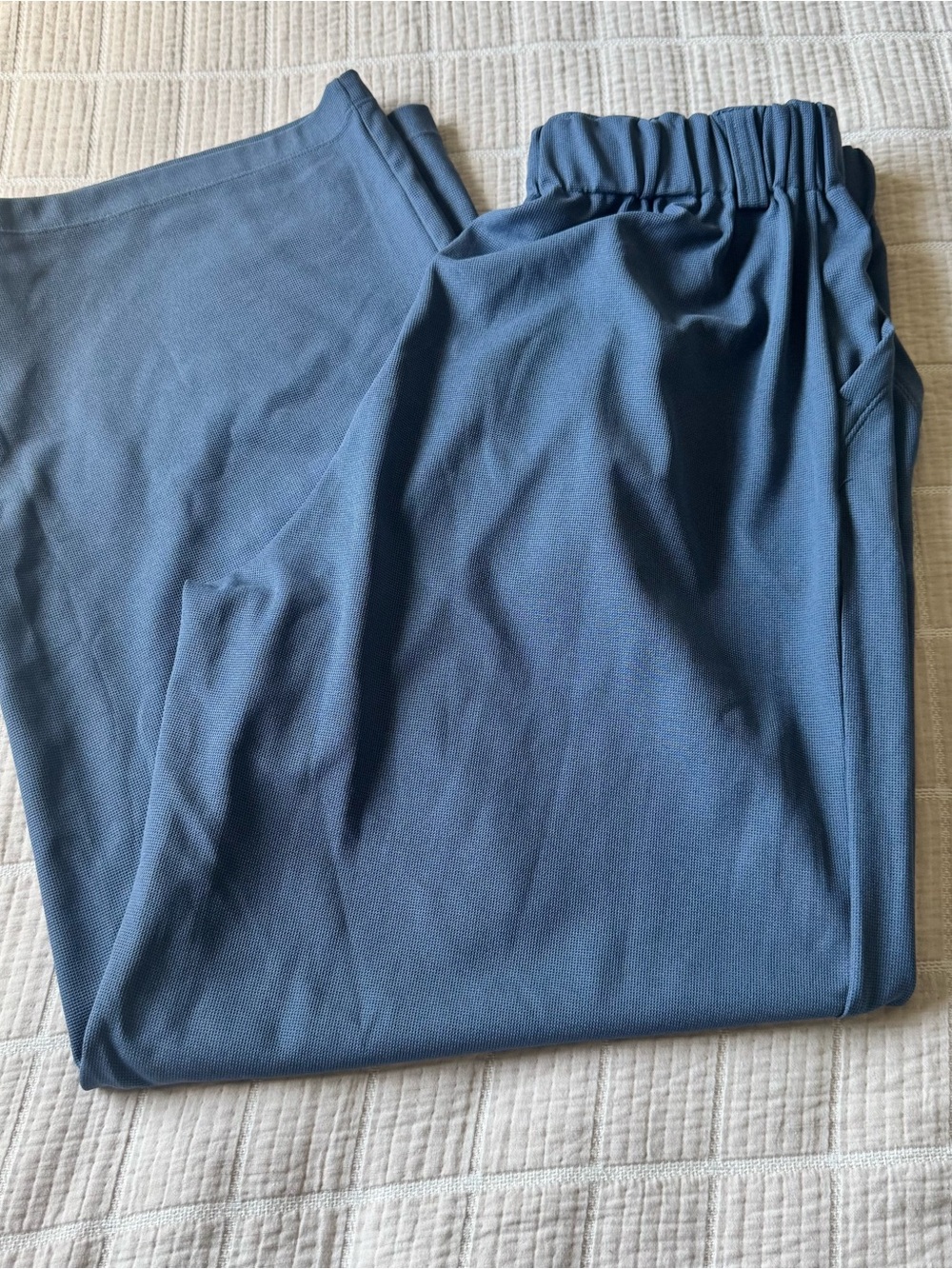 Halara Casual Elastic-Waist Pants in Slate Blue